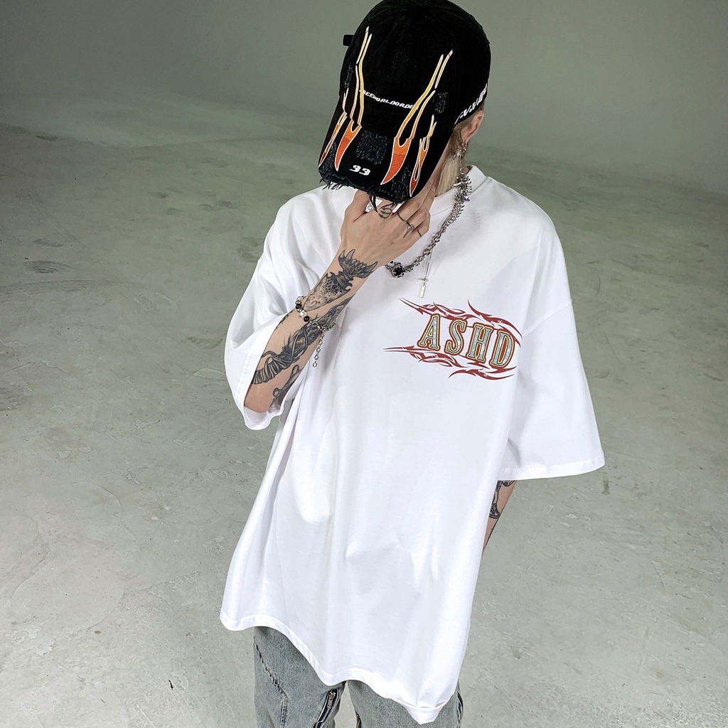 Áo Thun Tay Ngắn Cổ Tròn Dáng Rộng In Chữ Thời Trang Mùa Hè Cho Các Cặp Đôi