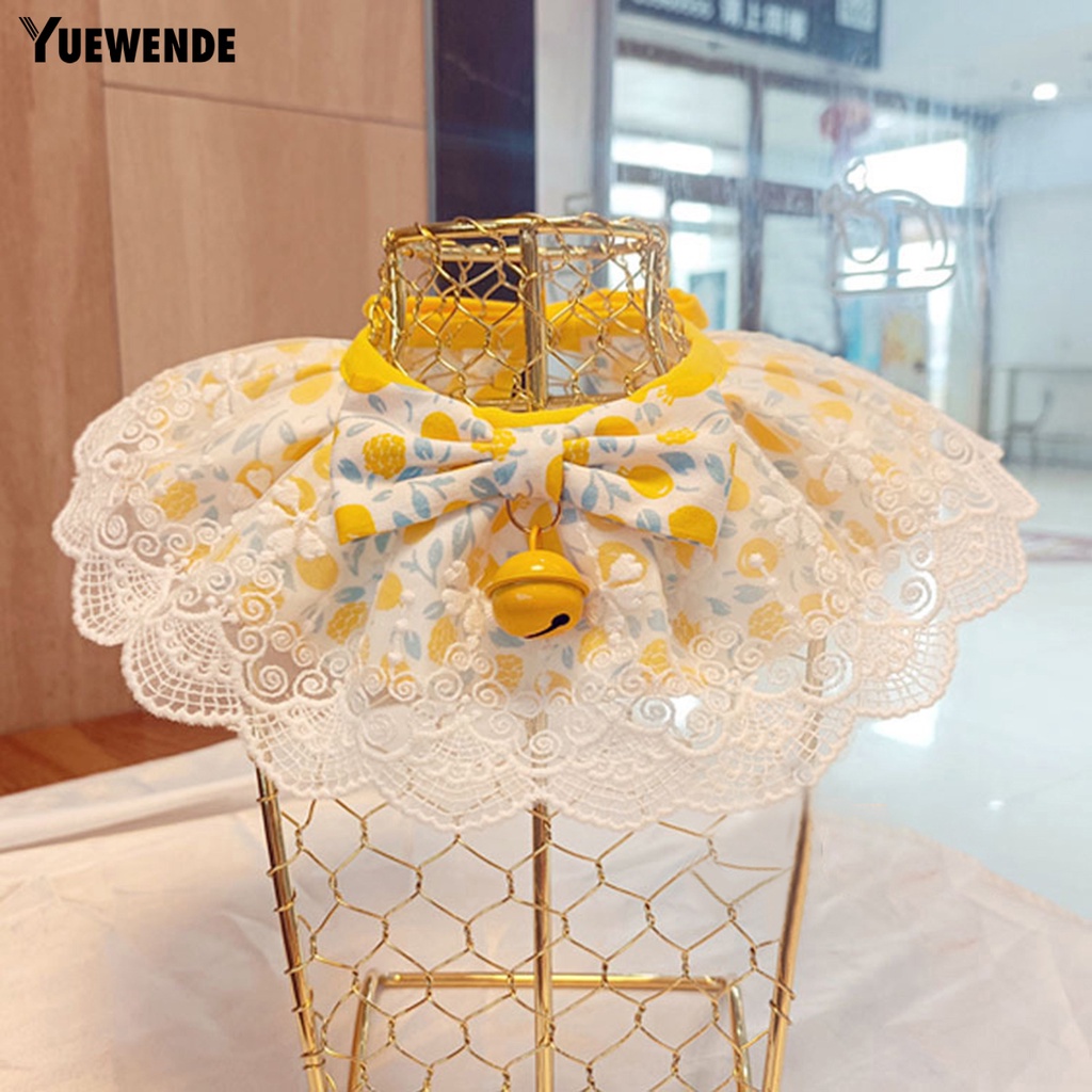 Yếm Đeo Cổ YQ.E Bằng Polyester Mềm Mại In Họa Tiết Trái Chanh Xinh Xắn Cho Thú Cưng