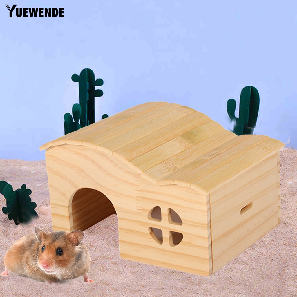 Yq.e Đồ Chơi Nhà Trốn Tìm Không Đáy Bằng Gỗ Tự Nhiên Màu Vàng Kim Cho Chuột Hamster Tập Luyện