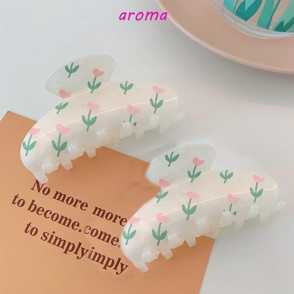 Kẹp Tóc Càng Cua Hình Hoa Tulip / Cá Mập Bằng Acrylic Kiểu Vintage Thời Trang Cho Bạn Gái