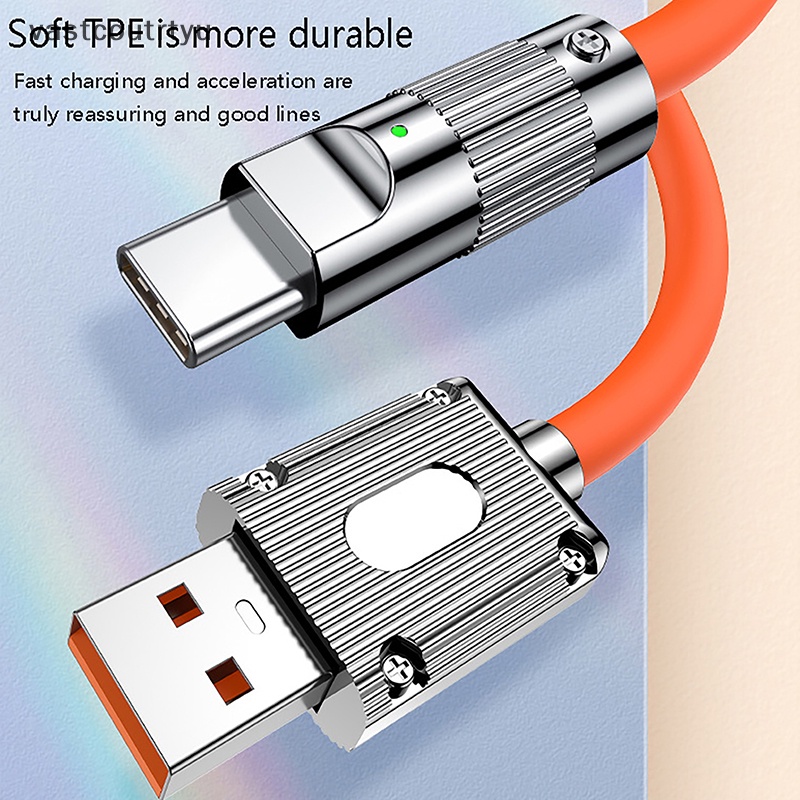 Dây Cáp Sạc Dữ Liệu Usb Loại C Bằng Hợp Kim Kẽm Và Silicone 120W Phát Quang Cho Huawei n