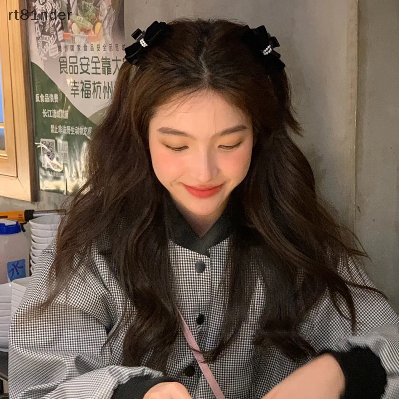 Rt Kẹp Tóc Nơ Bằng Nhung Đính Ngọc Trai Phong Cách Pháp Thanh Lịch Cho Nữ