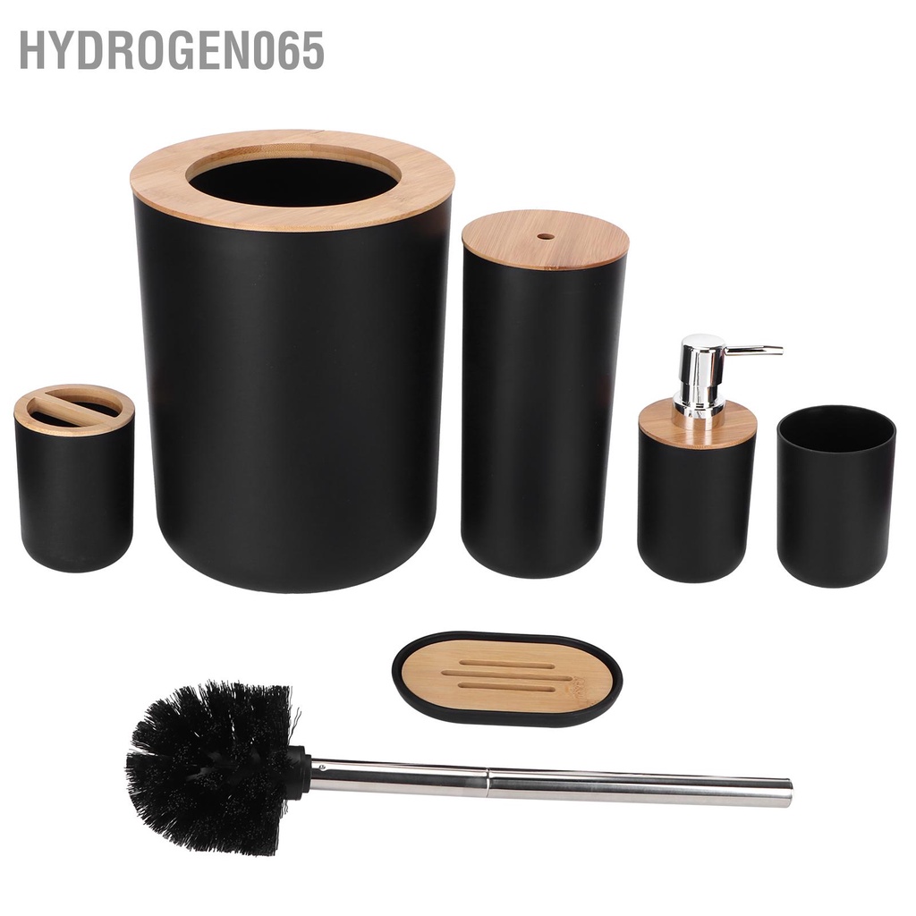 Hydrogen065 Bộ 6 Phụ Kiện Phòng Tắm Giá Để Bàn Chải Đánh Răng Bình Đựng Xà Cốc Vệ Sinh Nhà