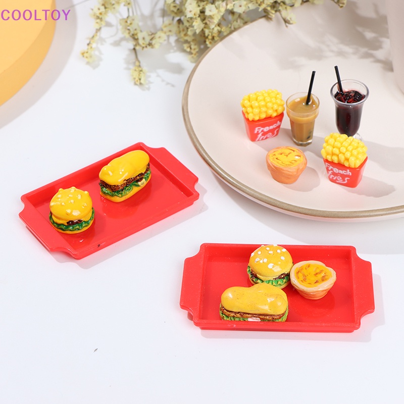 1 Bộ Đồ Chơi Thức Ăn Nhanh Mini Hình Hamburger Dễ Thương Trang Trí Nhà Búp Bê