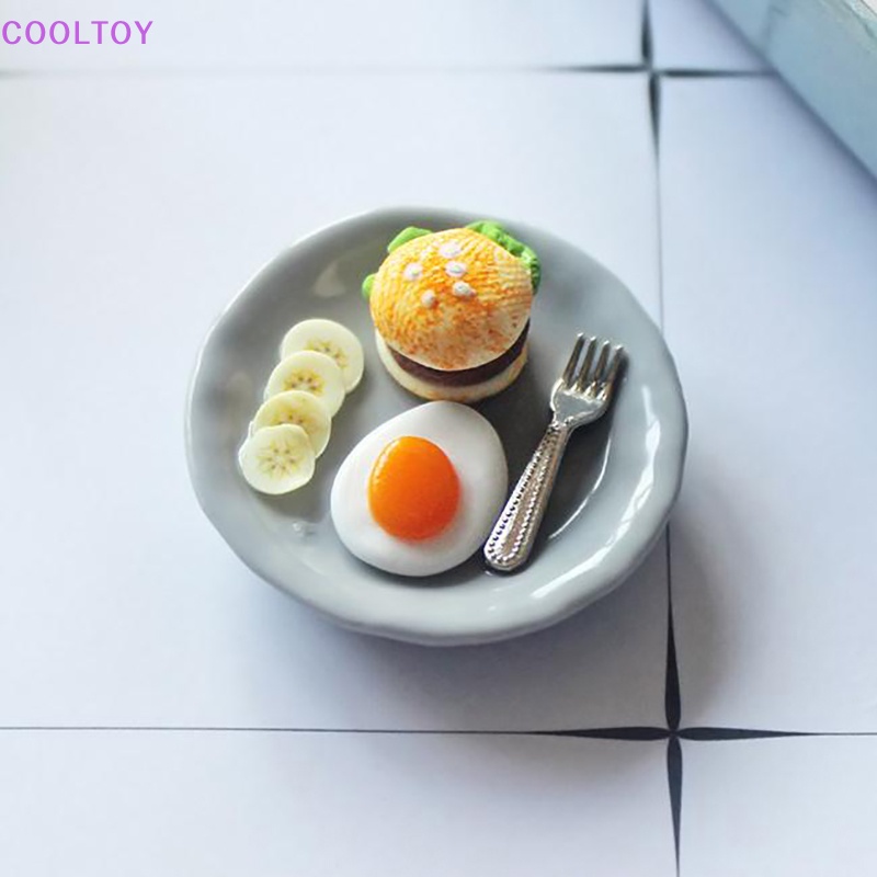 Set Mô Hình Bữa Sáng + Khay Đựng Thức Ăn Sáng + Khay Đựng Dành Cho Nhà Búp Bê Tỷ Lệ 1: