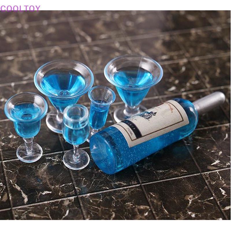 Set 6 Ly Rượu Mini Tỉ Lệ 1: 12 Dùng Để Trang Trí Nhà Búp Bê