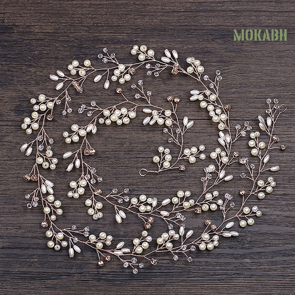 Tóc Giả Đính Ngọc Trai Lấp Lánh Đa Năng Thanh Lịch Cho Cô Dâu