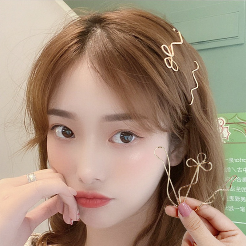 Kẹp Tóc Kim Loại Màu Vàng Thời Trang Cho Nữ