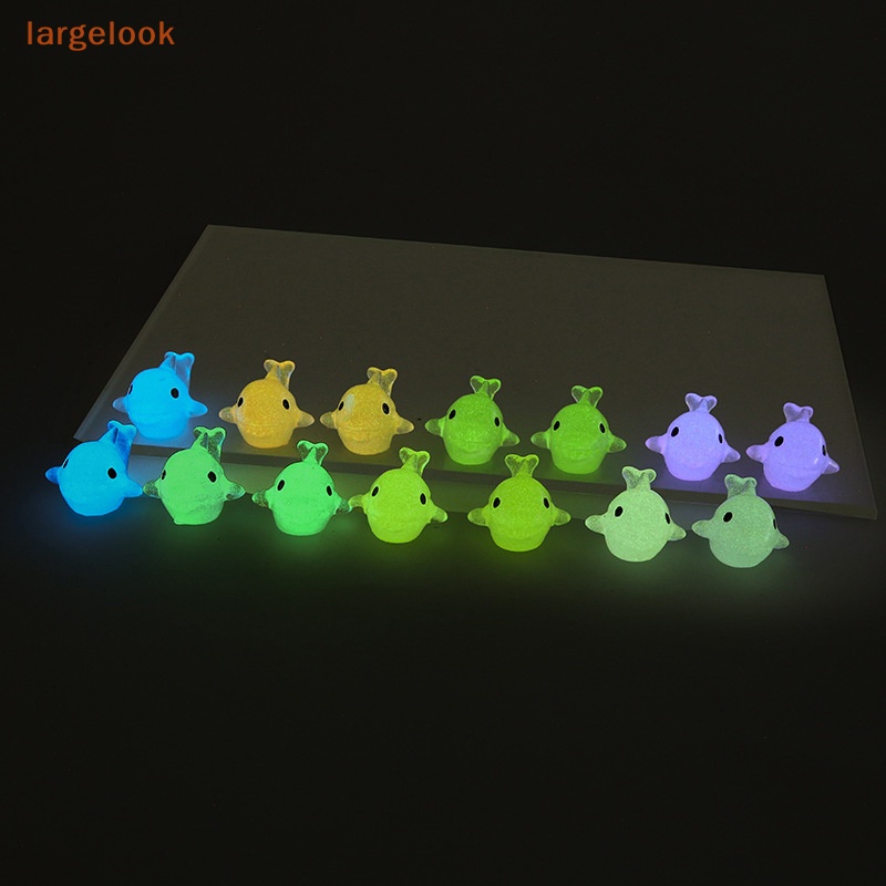 Set 5 Mặt Dây Chuyền Hình Cá Heo Bằng Nhựa Phát Quang Dễ Thương Trang Trí Tiểu Cảnh