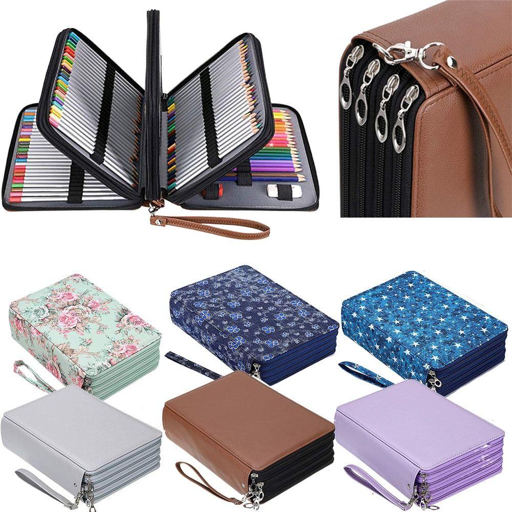 LAKAMIER 200 khe cắm đầy màu sắc bút chì trường hợp Zipper xử lý công suất lớn bút giữ túi văn phòng phẩm