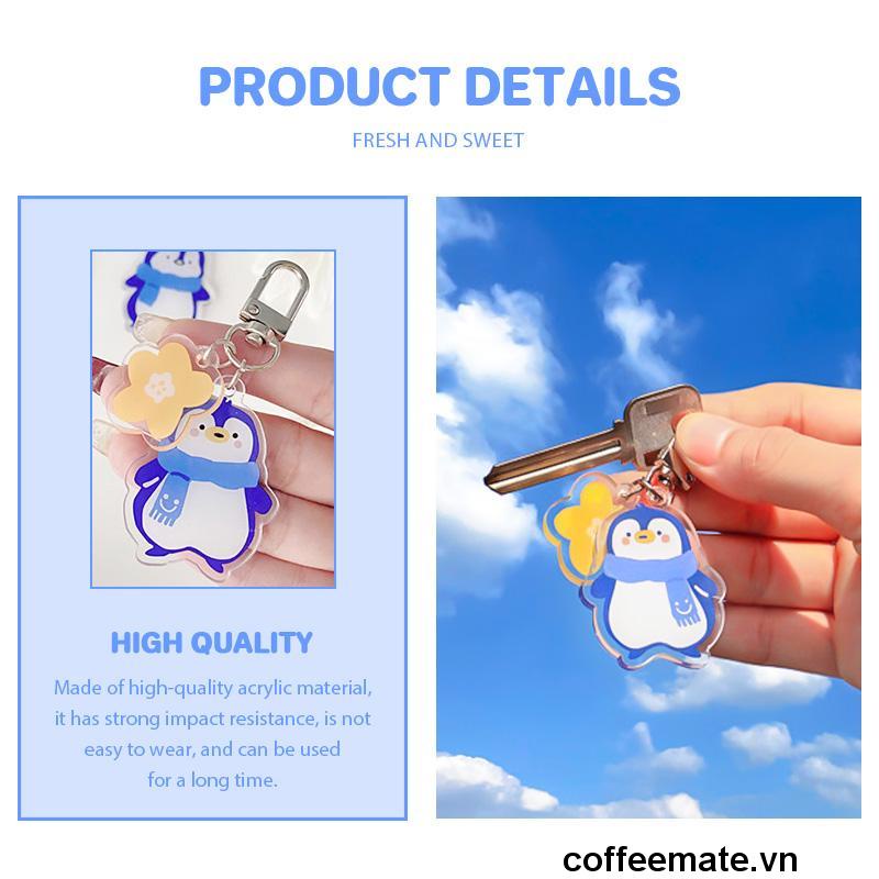 ⚡Móc Khóa Hình Chim Cánh Cụt Bằng Acrylic Trong Suốt Hai Mặt Dễ Thương