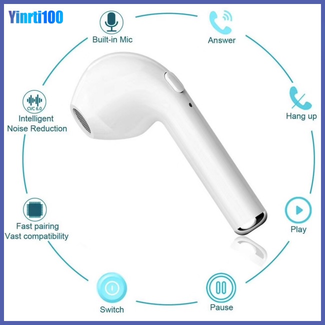 Tai Nghe Bluetooth 5.0 Không Dây Yinrti i7 Tws Kèm Hộp Sạc Chất Lượng Cao
