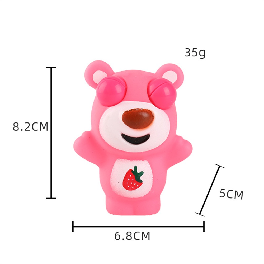 Còn hàng Pinch Music Bóp Gấu dâu mắt lồi Đồ chơi giải nén Đồ chơi thông hơi Đồ chơi nhỏ bật lại chậm để giải nén và véo nhạc Đồ chơi sáng tạo
