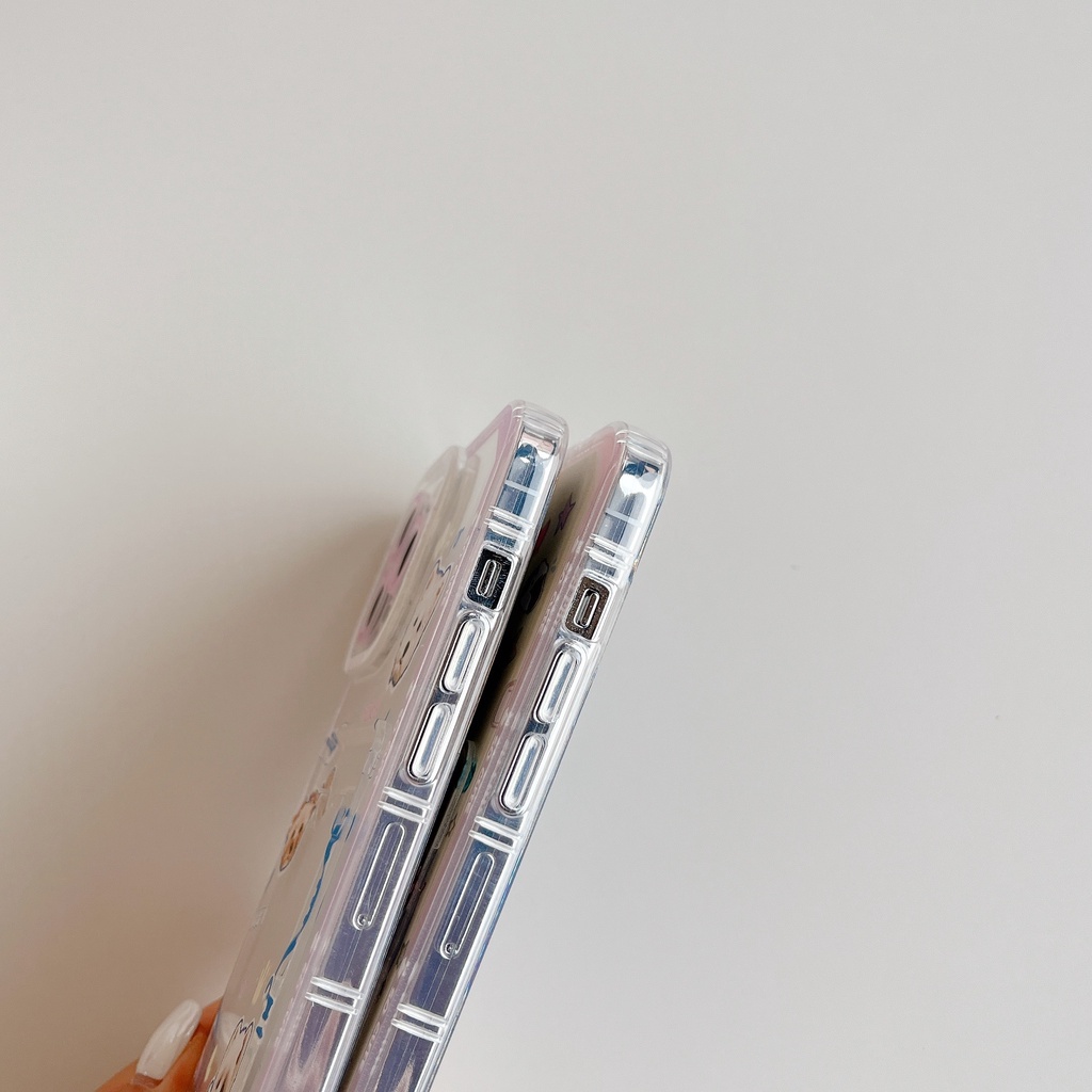 Ốp Điện Thoại Tpu Mềm Trong Suốt In Hình Động Vật Dễ Thương Có Ngăn Đựng Thẻ Cho iPhone 14 Plus 13 12 11 Pro XR XS Max