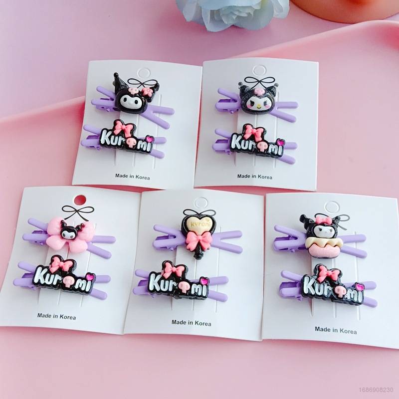 SANRIO Set 2 Kẹp Tóc Hoạt Hình Dễ Thương Cho Nữ