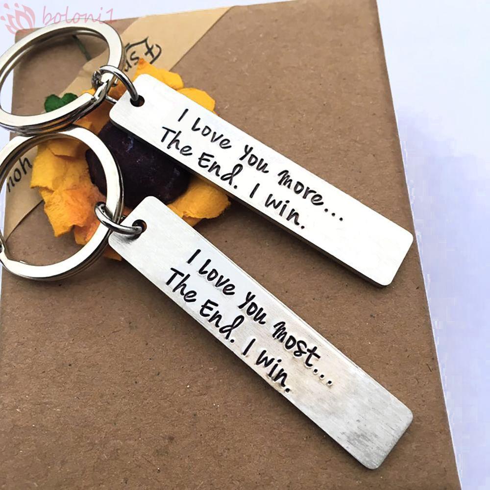 Giá Đỡ Chìa Khóa Khắc Chữ I LOVE YOU MORE Bằng Thép Không Gỉ