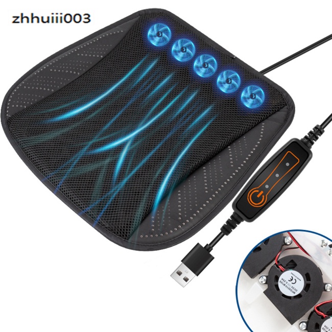 Đệm Lót Ghế Ngồi Làm Mát Thoáng Khí Chống Trượt Kèm Quạt Usb Tiện Dụng