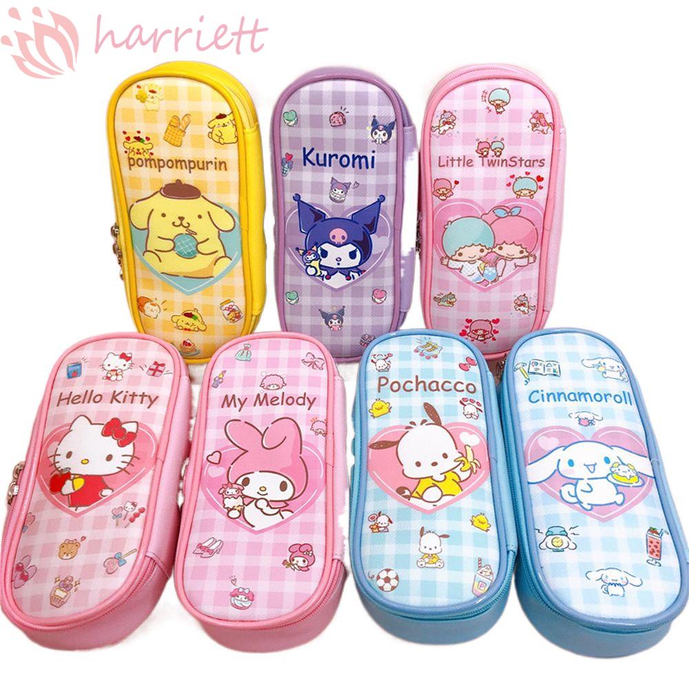 Túi Đựng Bút Chì / Mỹ Phẩm Sức Chứa Lớn In Hình Kuromi KT Melody / Mèo Cinnamoroll Đáng Yêu