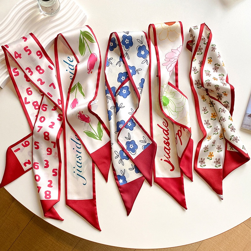 Parsimonious Thời Trang Băng Đô Quấn Tóc Đầu Cổ Khăn Cổ Nữ Ruy Băng Túi Buộc Tay Cầm Nhỏ Khăn Ruy Bă