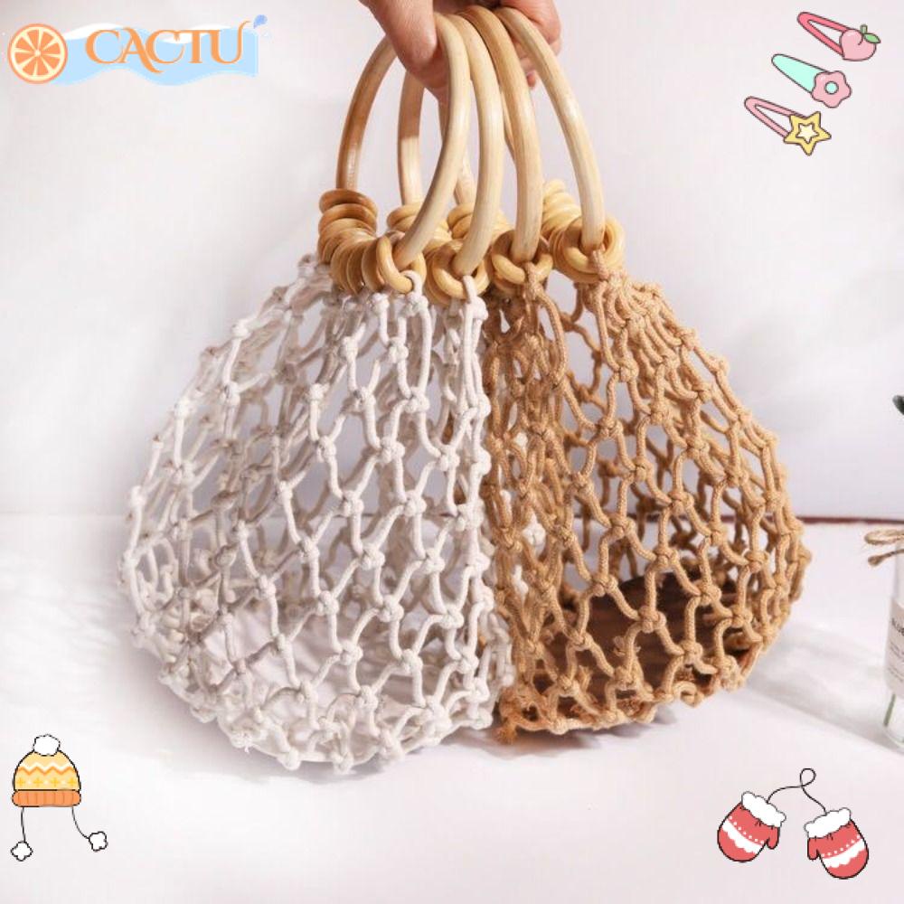 Túi Xách Đan Sợi Rơm Cotton Handmade Thời Trang Mùa Hè