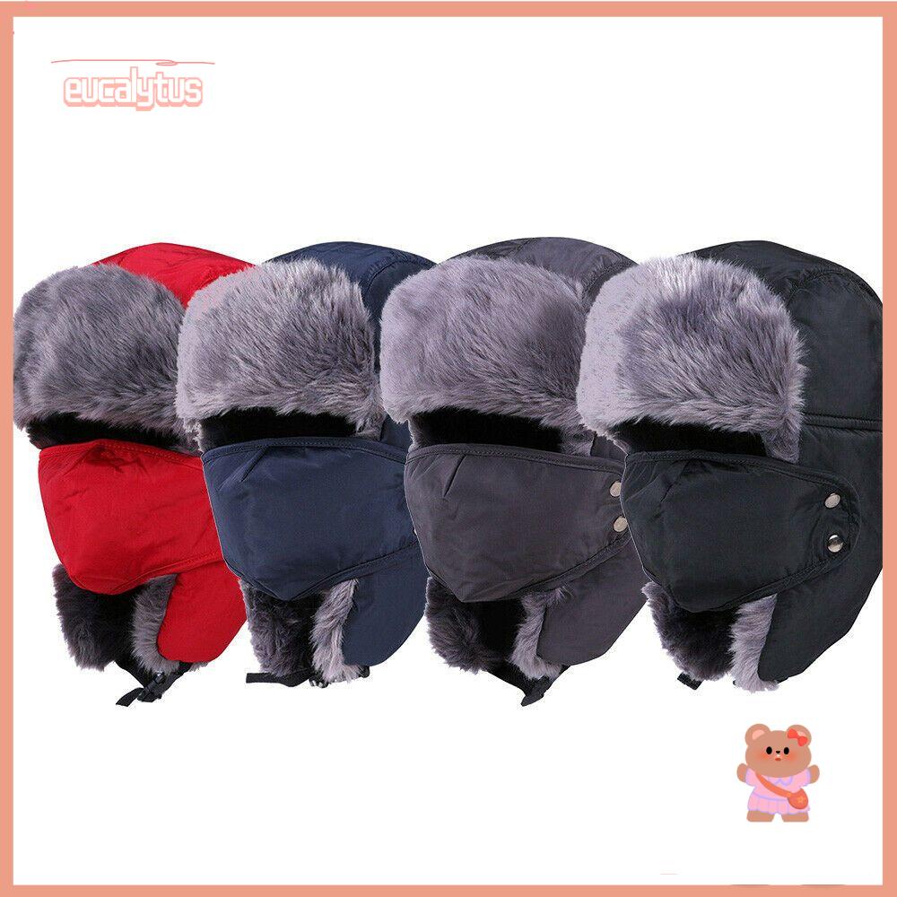 Nón Bomber Phối Lông Thú Ấm Áp Cá Tính Cho Nam Nữ