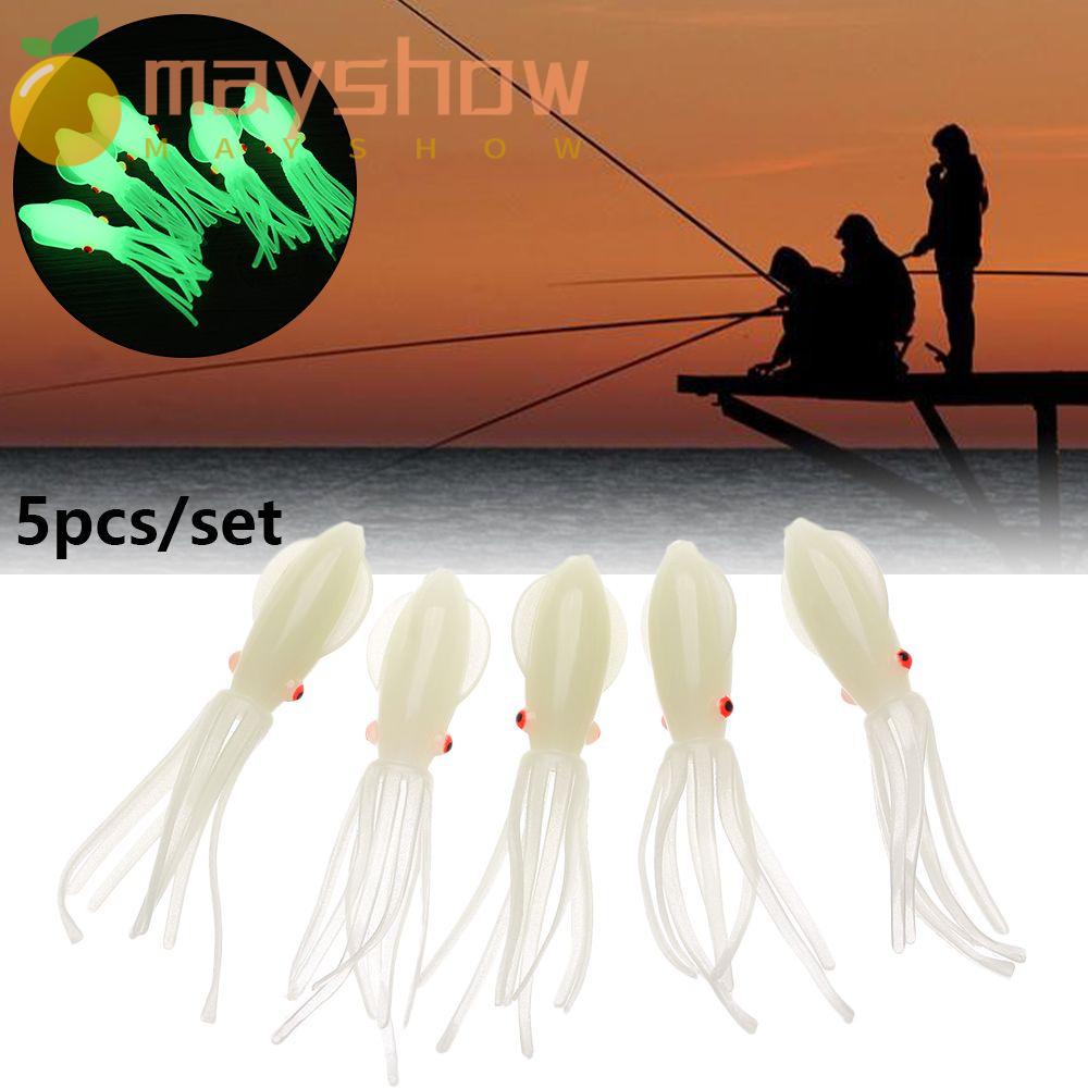 Set 5 Mồi Câu Cá Bằng Silicon Mềm Hình Bạch Tuộc Độc Đáo