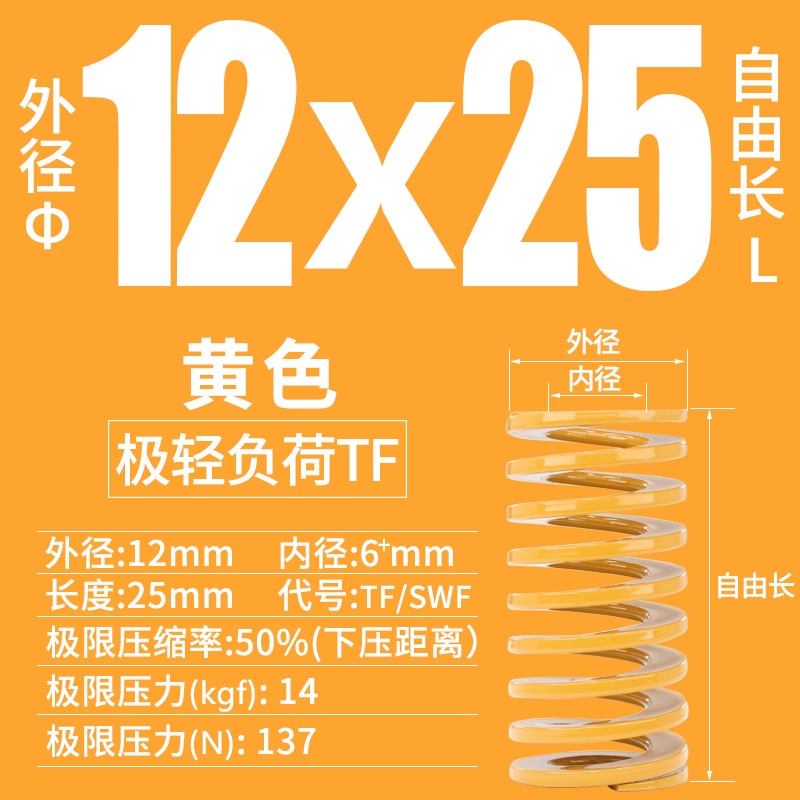 Lò Xo Đường Kính 12 Chiều Dài 20 25 30 35 40 45 50 55 60 65 70 80 300