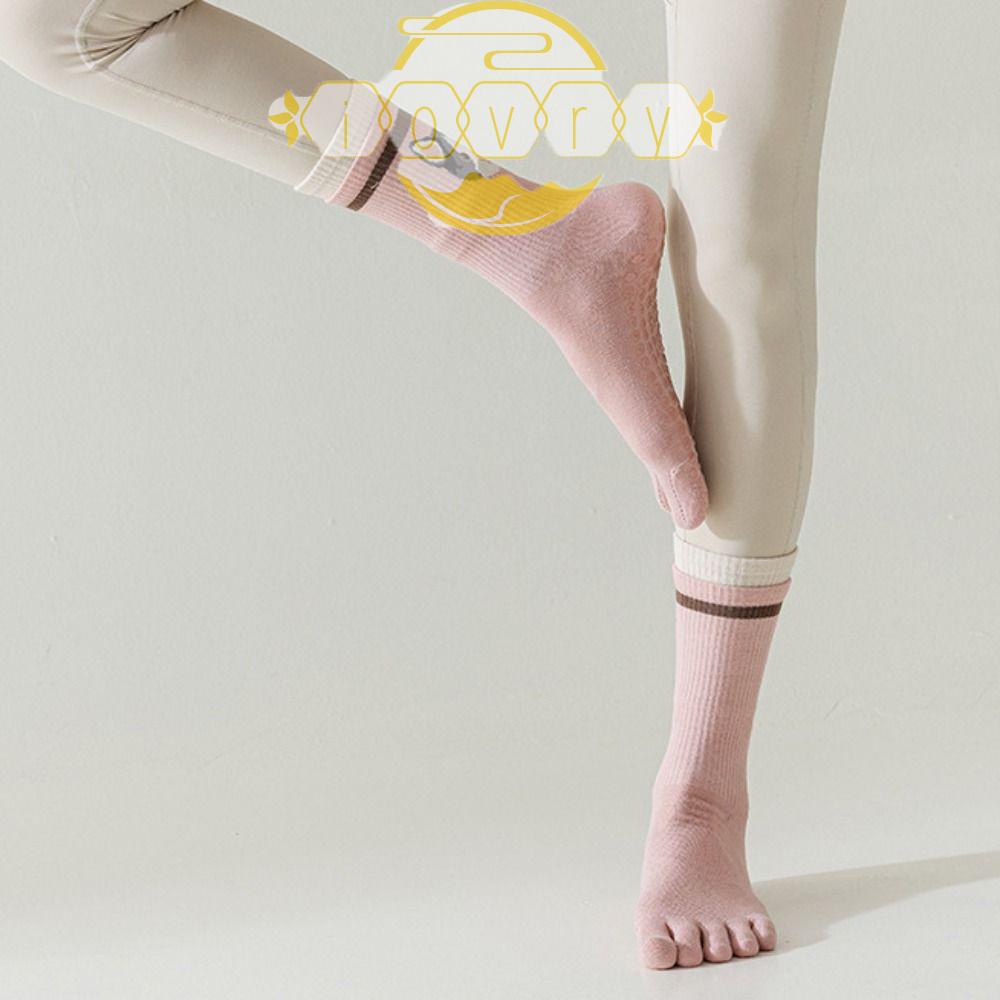 Đôi Vớ Cotton Xỏ Năm Ngón Màu Sắc Ngà Đơn Giản Thoải Mái Chống Trượt Cho Nữ