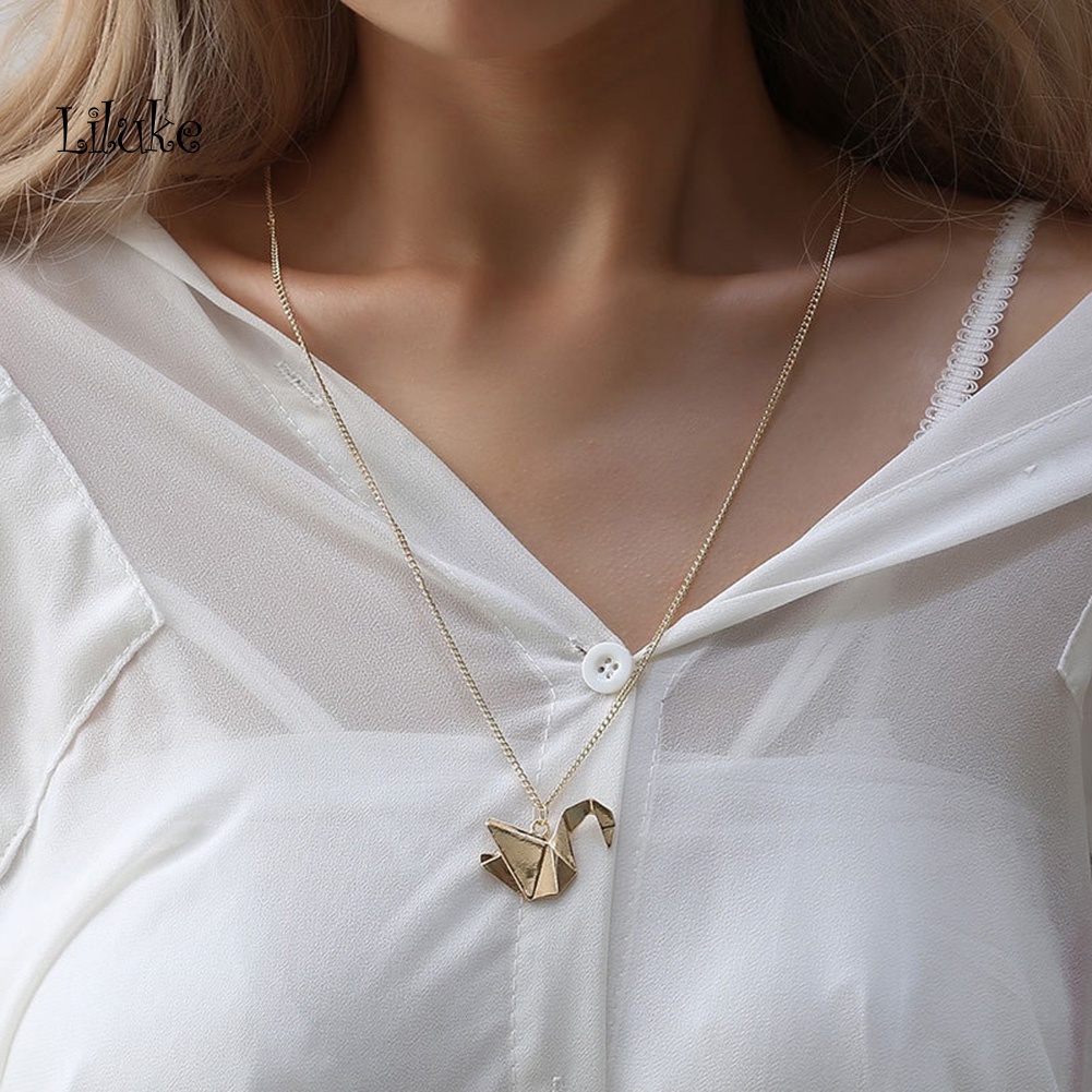 Vòng cổ Hợp Kim Trang Trí Mặt Hình Thiên Nga Đính Đá Thời Trang Cho Nữ