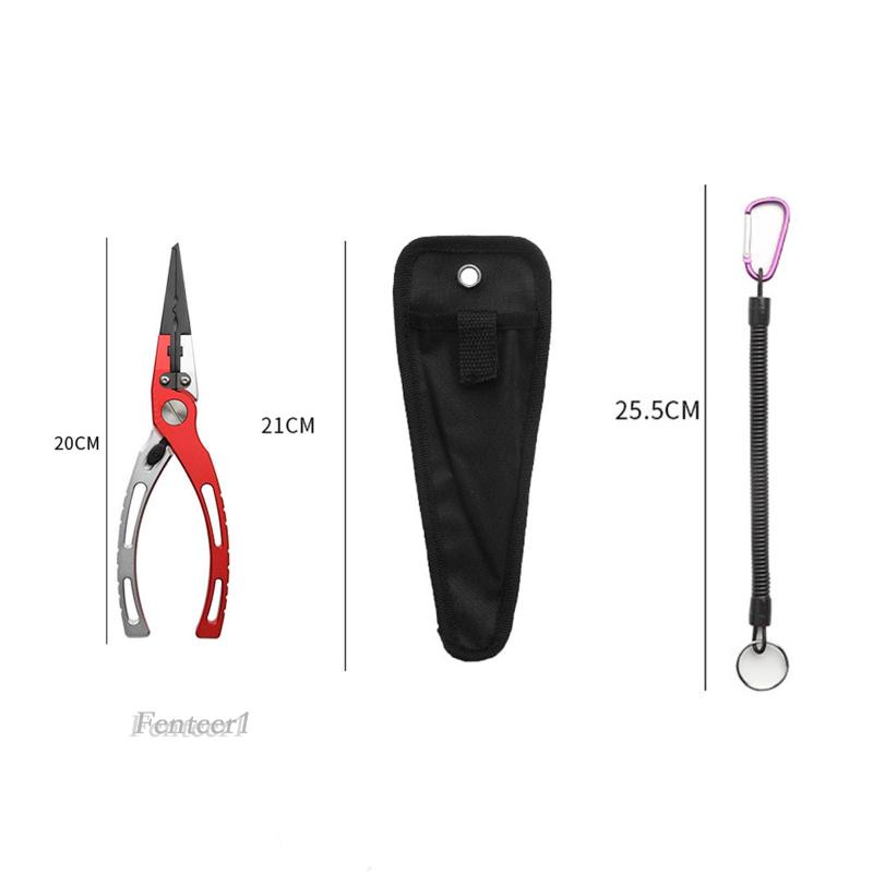 [Fenteer1] Kìm Gỡ Lưỡi Câu Cá Trọng Lượng Nhẹ Kèm Túi Đựng Chắc Chắn