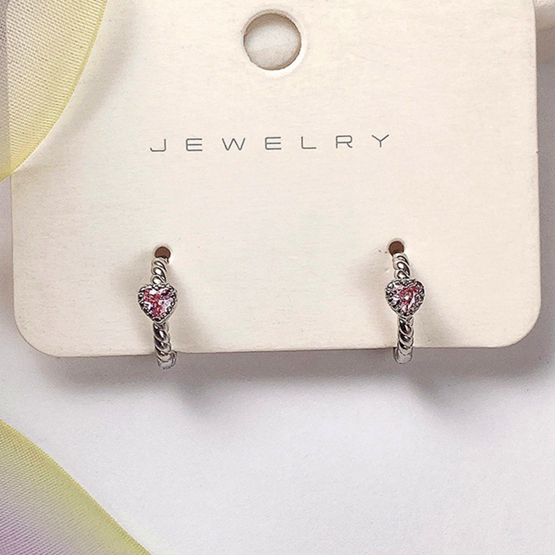 Ygt Bông Tai Zircon Hồng Hình Trái Tim Chống Dị Ứng Thời Trang Sáng Tạo Thích Hợp Làm Quà Tặng Cho Cặp