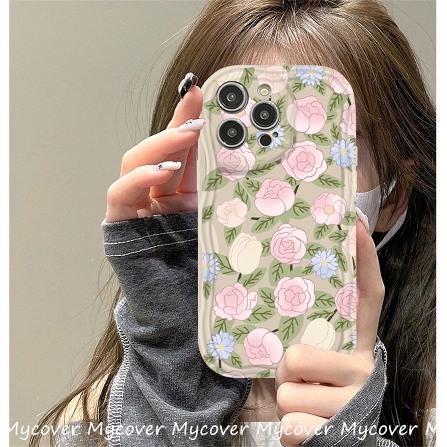 Ốp Điện Thoại Silicon Mềm Họa Tiết Hoa Bảo Vệ Cho iPhone 11 13 12 14 Pro Max X XR Xs Max 6 7 8 Plus