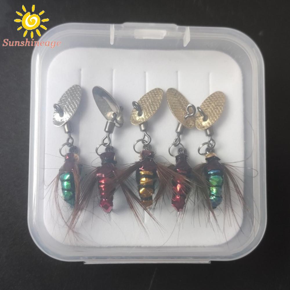 Set 5 Mồi Giả Nhử Cá Chất Lượng Cao Gắn Kèm Móc Câu Tiện Dụng