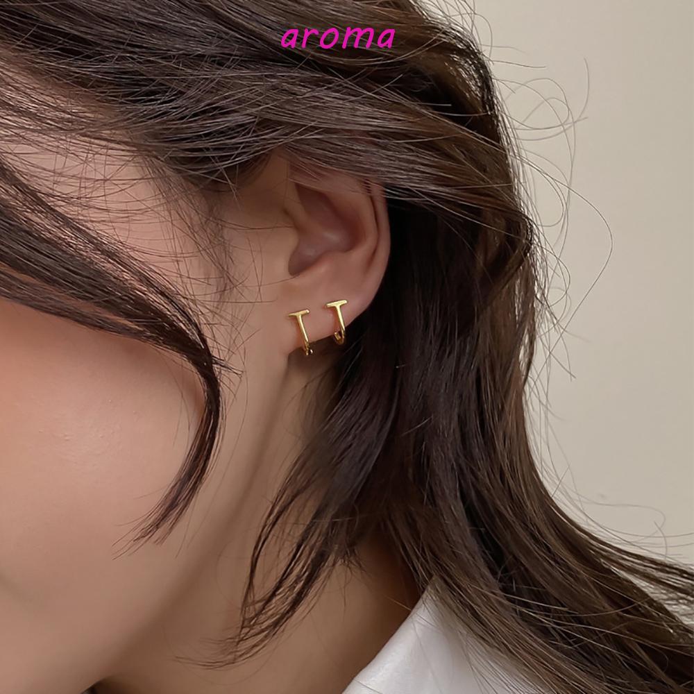 Khuyên Tai Hình Chữ T Phong Cách Hàn Quốc Thanh Lịch Cho Nữ