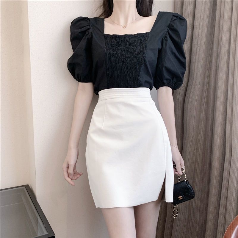 Set Áo Tay Phồng Và Chân Váy Phong Cách Phương Tây Thời Trang Mùa Hè Cho Nữ