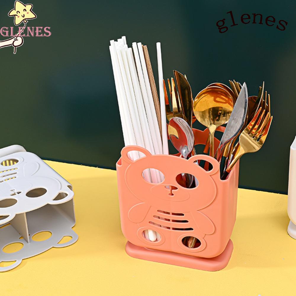 Giá Đỡ Muỗng Nĩa Gắn Tường Bằng Nhựa Hình Gấu Trúc Sáng Tạo