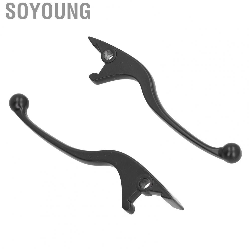 Soyoung 2PCS Brake Handle Lever Aluminum Alloy Black Replacement for Yamaha Motorcycle Moped ATV