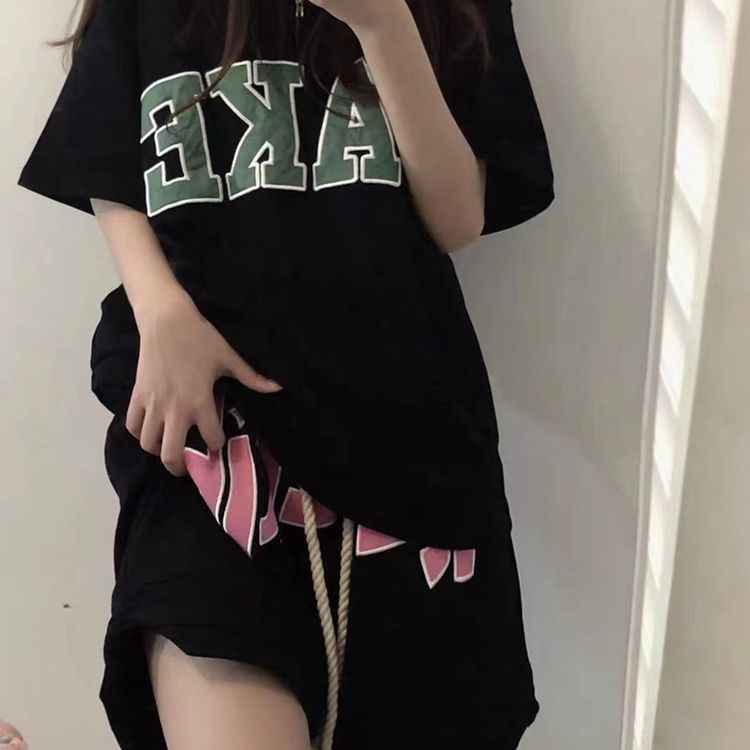 Quần Thể Thao Bóng Rổ Lưng Cao Dáng Rộng In Chữ Phong Cách Hip Hop Đường Phố Thời Trang Mùa Hè Cho Nữ