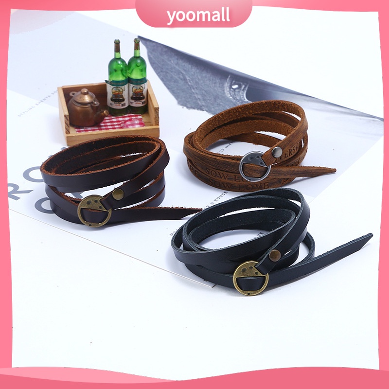 Vòng Tay Da Bò Nhiều Lớp Phong Cách retro Cho Nam