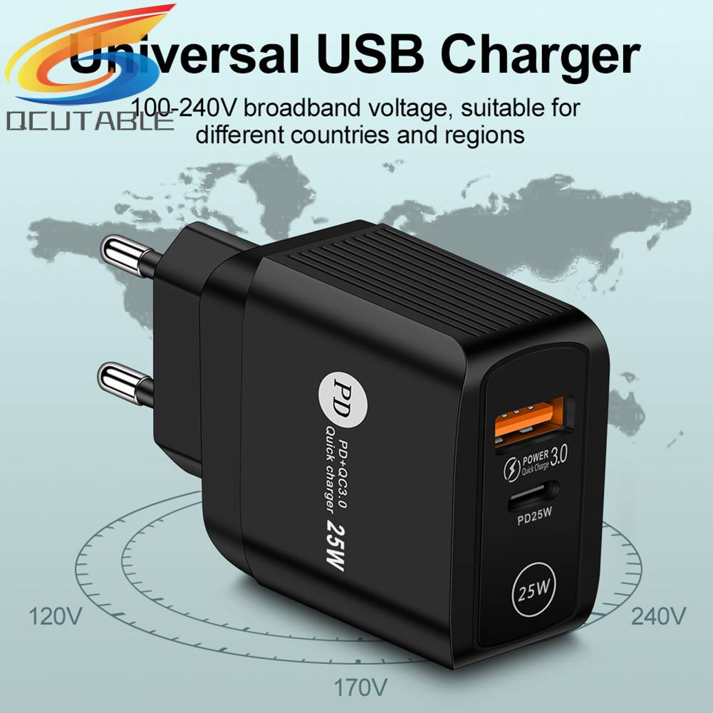 Củ Sạc Nhanh 5A USB Type C 25W PD QC3.0 Cho Điện Thoại