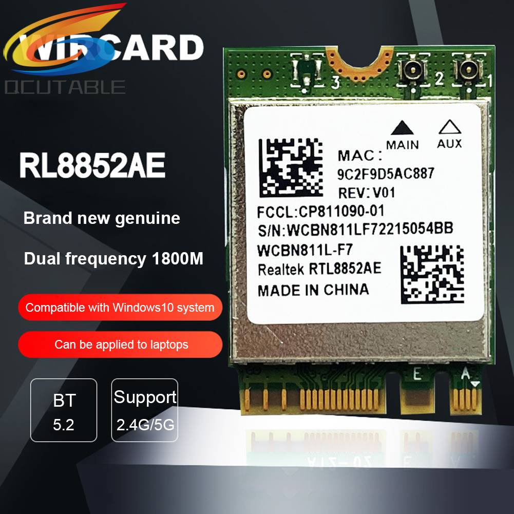 Thẻ Mạng Không Dây RTL8852AE Bluetooth 5.2 Cho Laptop