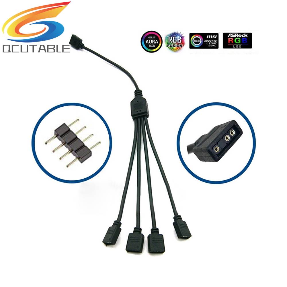 Dây Cáp Nối Dài 1 Đến 4 4 Pin Cho Bo Mạch Chủ ASUS / MSI Dài 30cm