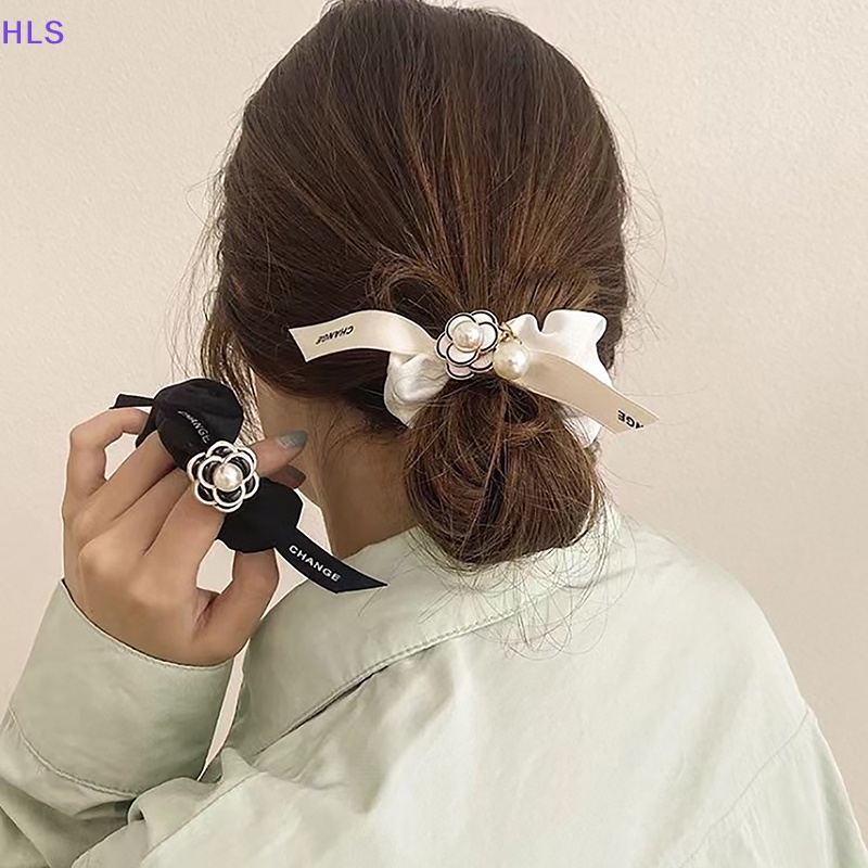 [HLS] Dây Buộc Tóc Cao Su Đính Ruy Băng Hoa Trà Lớn Thời Trang Mùa Hè Cho Nữ