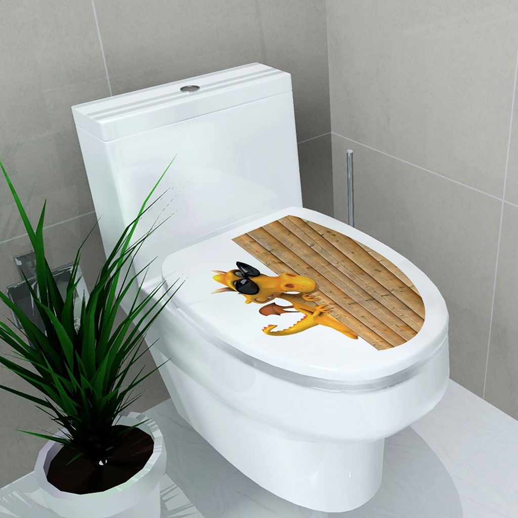 Miếng Dán Trang Trí Toilet Chống Thấm Nước Họa Tiết Hoạt Hình Xinh Xắn