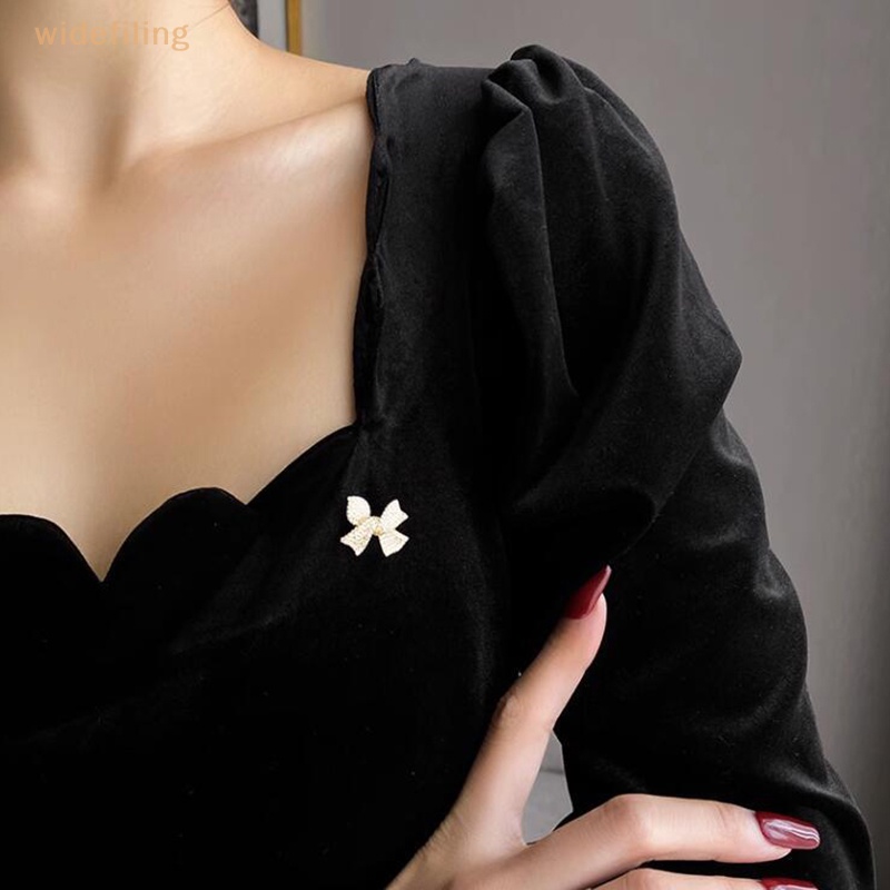 Trâm Cài Áo Hình Nơ Đính Đá Chống Ánh Sáng Đơn Giản Thời Trang Cho Nữ