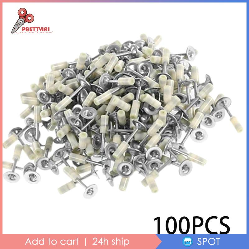 [Prettyia1] Set 100 Móc Treo Trần Nhà Bằng Thép Dùng Làm Móng Thủ Công DIY