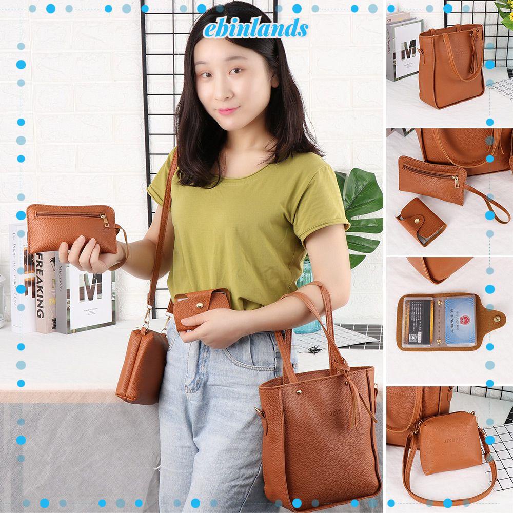 EBINLANDS Bộ 4 Túi Xách Da Thời Trang Cho Nữ