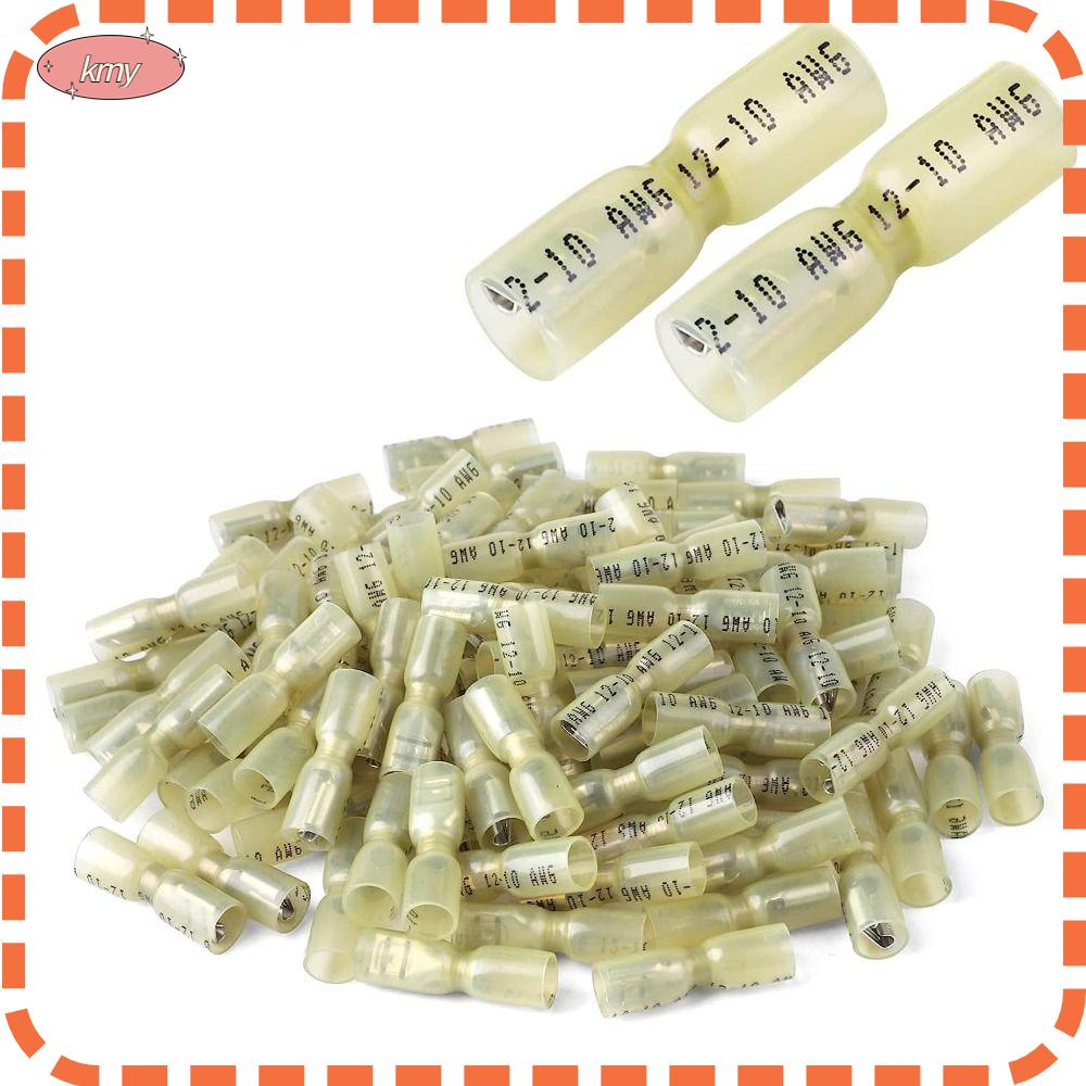 KRNY Set 100 Đầu Nối Dây Điện Cách Nhiệt Chống Thấm Nước Màu Vàng Dành Cho Ô Tô