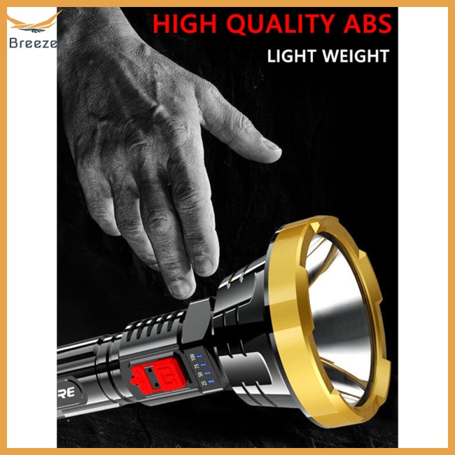 Đèn Pin Led Sử Dụng Ngoài Trời Tiện Lợi 100000Đèn Pin Cắm Trại Chống Thấm Nước Công Suất Cao 1000m