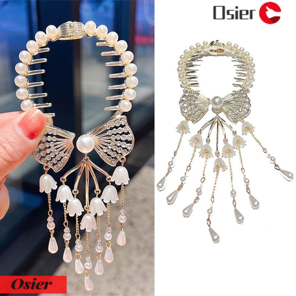 OSIER1 Kẹp Tóc Kim Loại Đính Đá Nhiều Màu Sắc Đầy Cá Tính